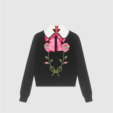 maglietta nera gucci donna|maglieria gucci da donna.